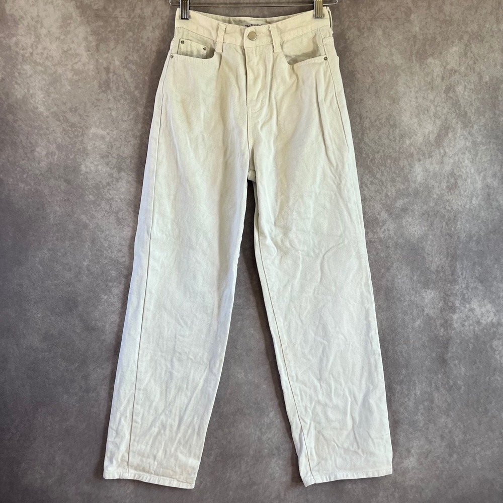 The Frankie Shop Jeans Women Small White Straight Leg High Rise Cotton Denim